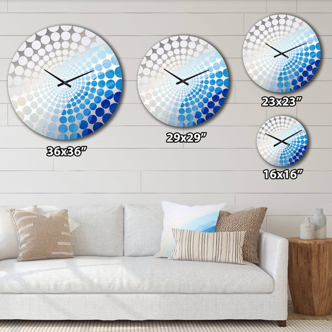 Blue And White Arc Of Simplicity - Landscapes Metal Wall Clock