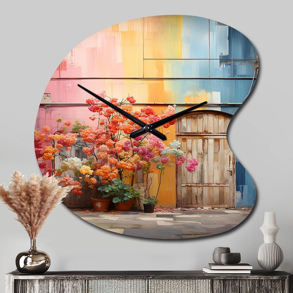 Rainbow Urban Door - Asymmetric Metal Wall Clock