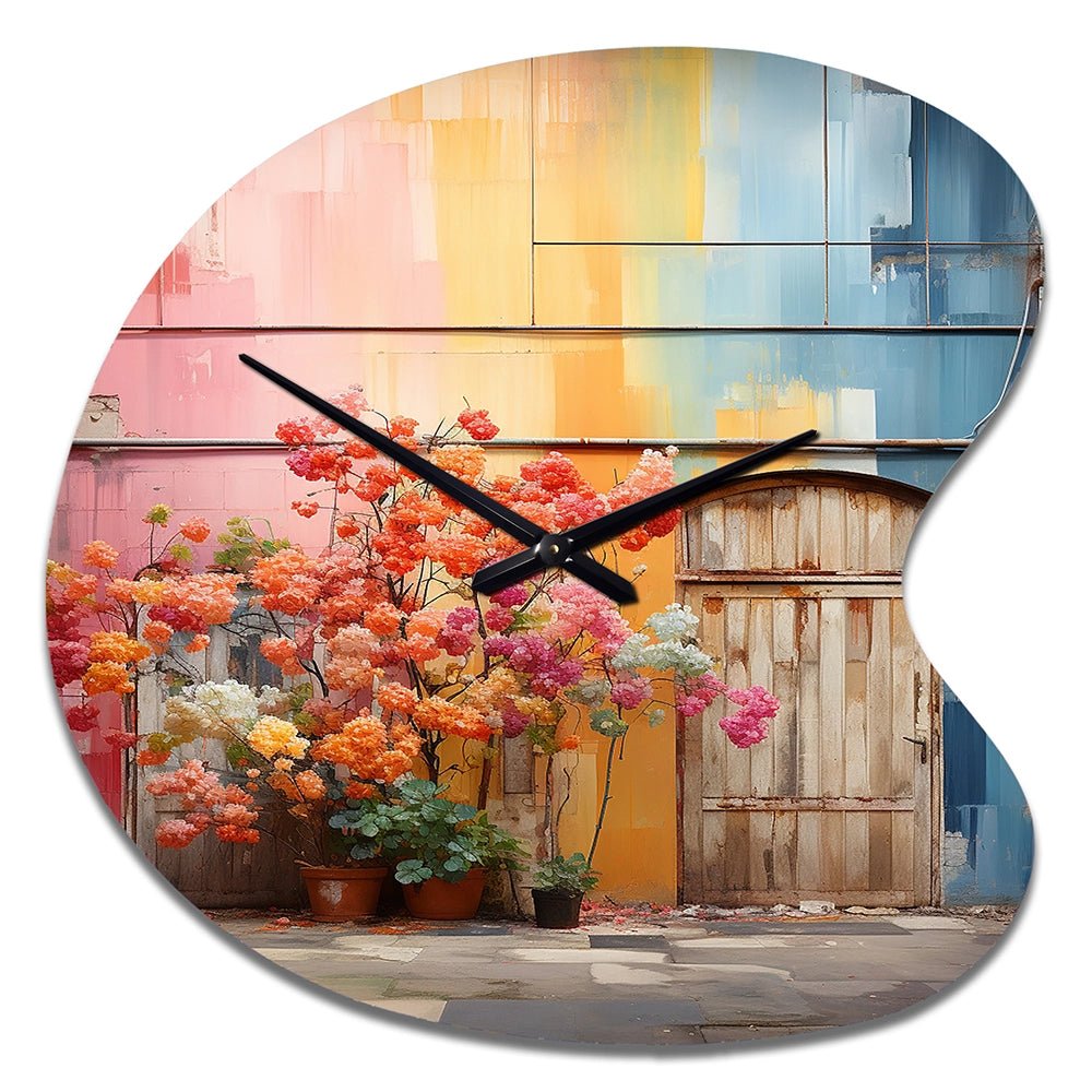 Rainbow Urban Door - Asymmetric Metal Wall Clock