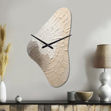 Graceful Minimalism Beige Muted Art - Asymmetric Metal Wall Clock