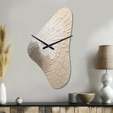 Graceful Minimalism Beige Muted Art - Asymmetric Metal Wall Clock