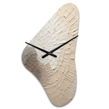 Graceful Minimalism Beige Muted Art - Asymmetric Metal Wall Clock
