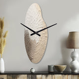 Graceful Minimalism Beige Muted Art - Asymmetric Metal Wall Clock