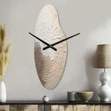 Graceful Minimalism Beige Muted Art - Asymmetric Metal Wall Clock