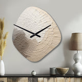 Graceful Minimalism Beige Muted Art - Asymmetric Metal Wall Clock