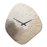 Graceful Minimalism Beige Muted Art - Asymmetric Metal Wall Clock
