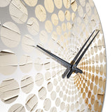 Graceful Minimalism Beig And Gold Muted Art - Abstract Metal Wall Clock