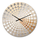 Graceful Minimalism Beig And Gold Muted Art - Abstract Metal Wall Clock