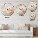 Graceful Minimalism Beig And Gold Muted Art - Abstract Metal Wall Clock