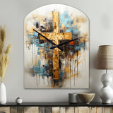 Divine Love Religious Cross III - Asymmetric Metal Wall Clock