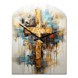 Divine Love Religious Cross III - Asymmetric Metal Wall Clock