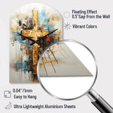 Divine Love Religious Cross III - Asymmetric Metal Wall Clock