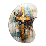 Divine Love Religious Cross III - Asymmetric Metal Wall Clock