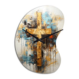 Divine Love Religious Cross III - Asymmetric Metal Wall Clock