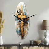 Divine Love Religious Cross III - Asymmetric Metal Wall Clock