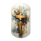 Divine Love Religious Cross III - Asymmetric Metal Wall Clock