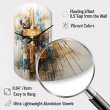 Divine Love Religious Cross III - Asymmetric Metal Wall Clock