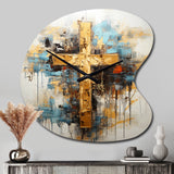 Divine Love Religious Cross III - Asymmetric Metal Wall Clock