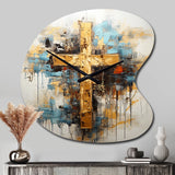 Divine Love Religious Cross III - Asymmetric Metal Wall Clock