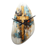 Divine Love Religious Cross III - Asymmetric Metal Wall Clock