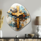 Divine Love Religious Cross III - Asymmetric Metal Wall Clock