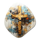 Divine Love Religious Cross III - Asymmetric Metal Wall Clock