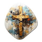 Divine Love Religious Cross III - Asymmetric Metal Wall Clock