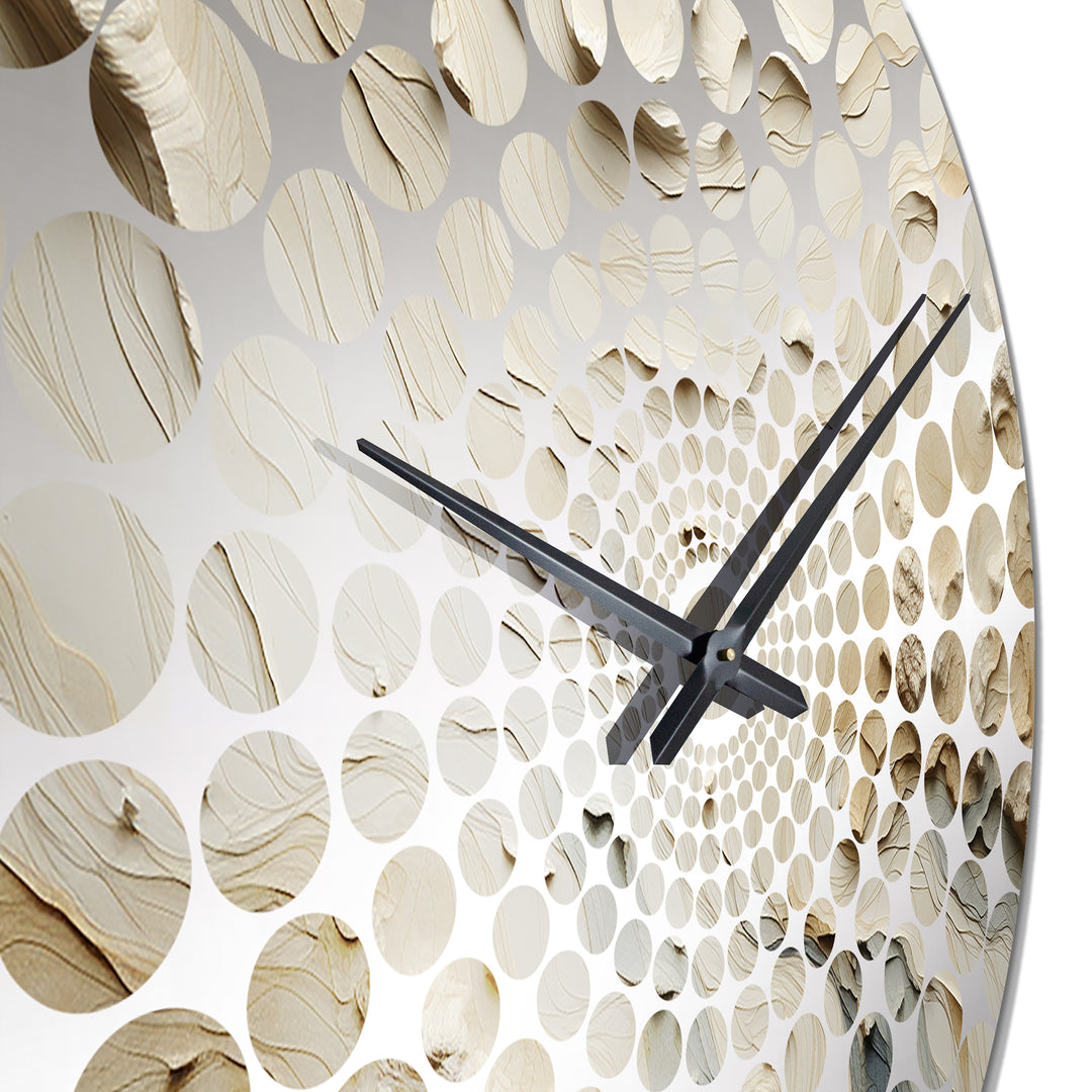 Beige Minimalism River Mountain Wonders - Landscapes Metal Wall Clock