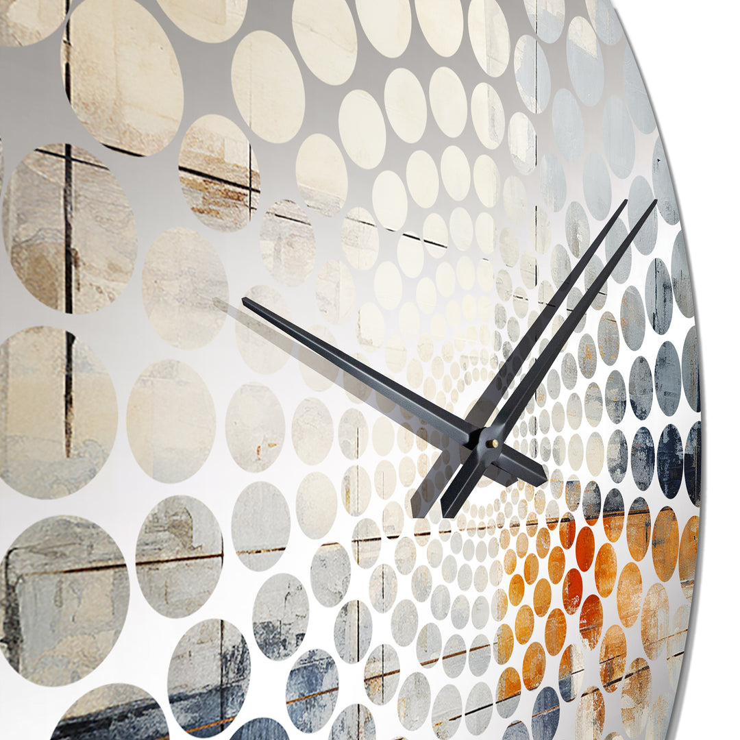 Abstract Black Beige Road Collage I - Abstract Metal Wall Clock