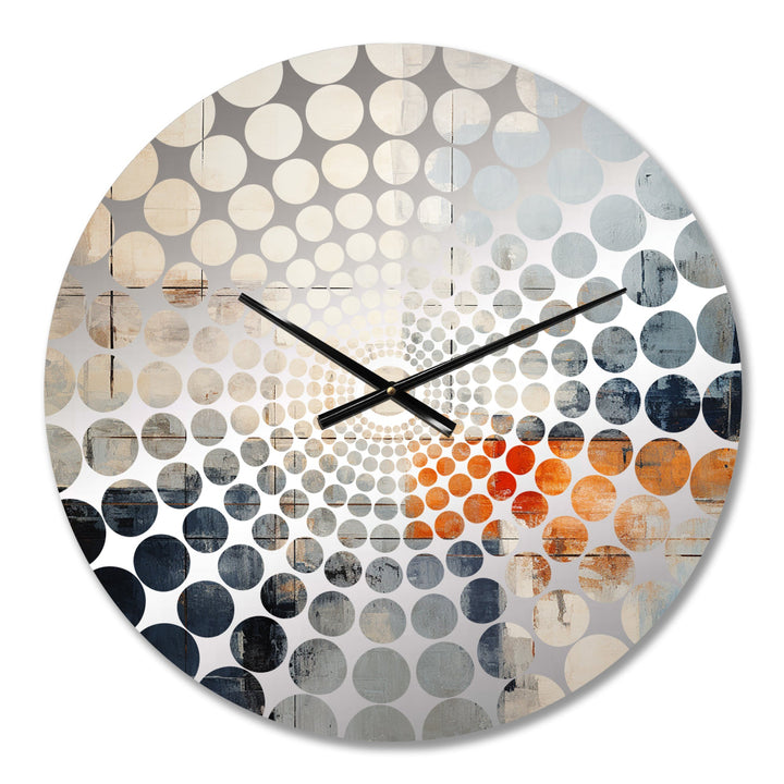 Abstract Black Beige Road Collage I - Abstract Metal Wall Clock