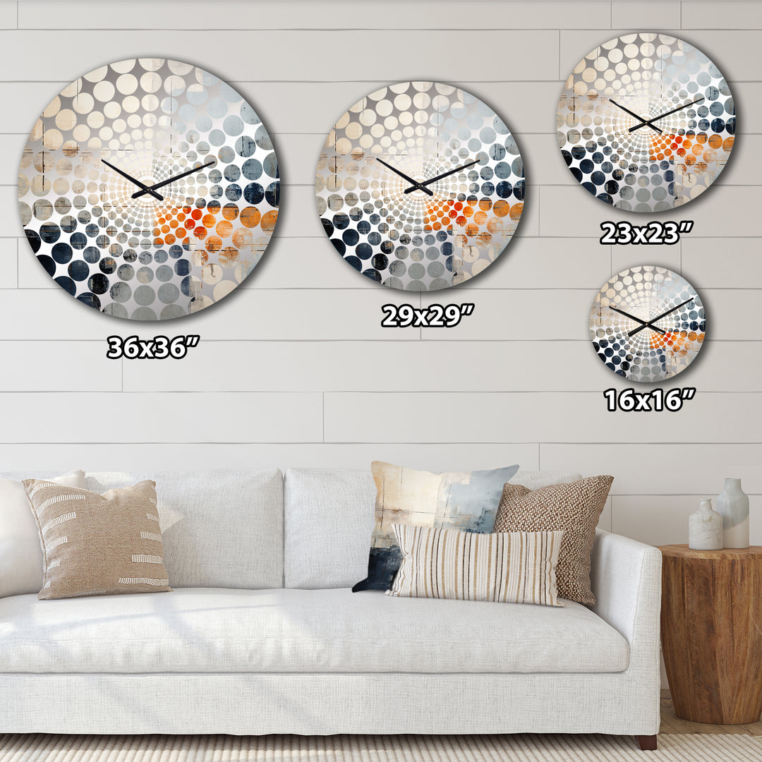 Abstract Black Beige Road Collage I - Abstract Metal Wall Clock