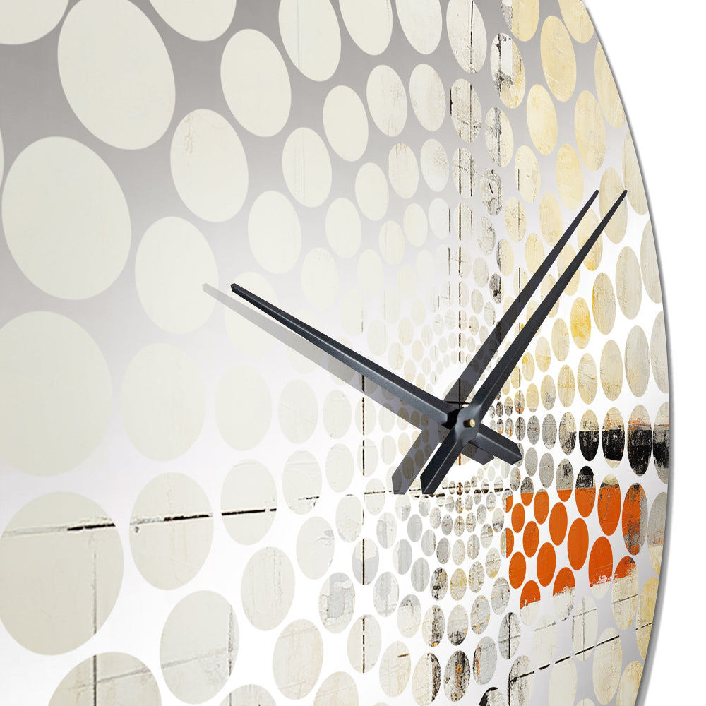 Abstract Peach Grey Road Collage - Abstract Metal Wall Clock