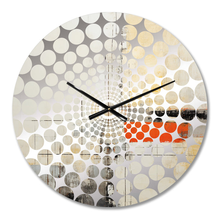 Abstract Peach Grey Road Collage - Abstract Metal Wall Clock