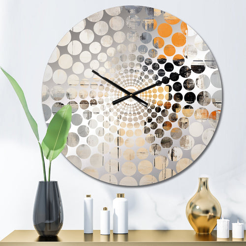 Abstract Beige Grey Road Collage - Abstract Metal Wall Clock