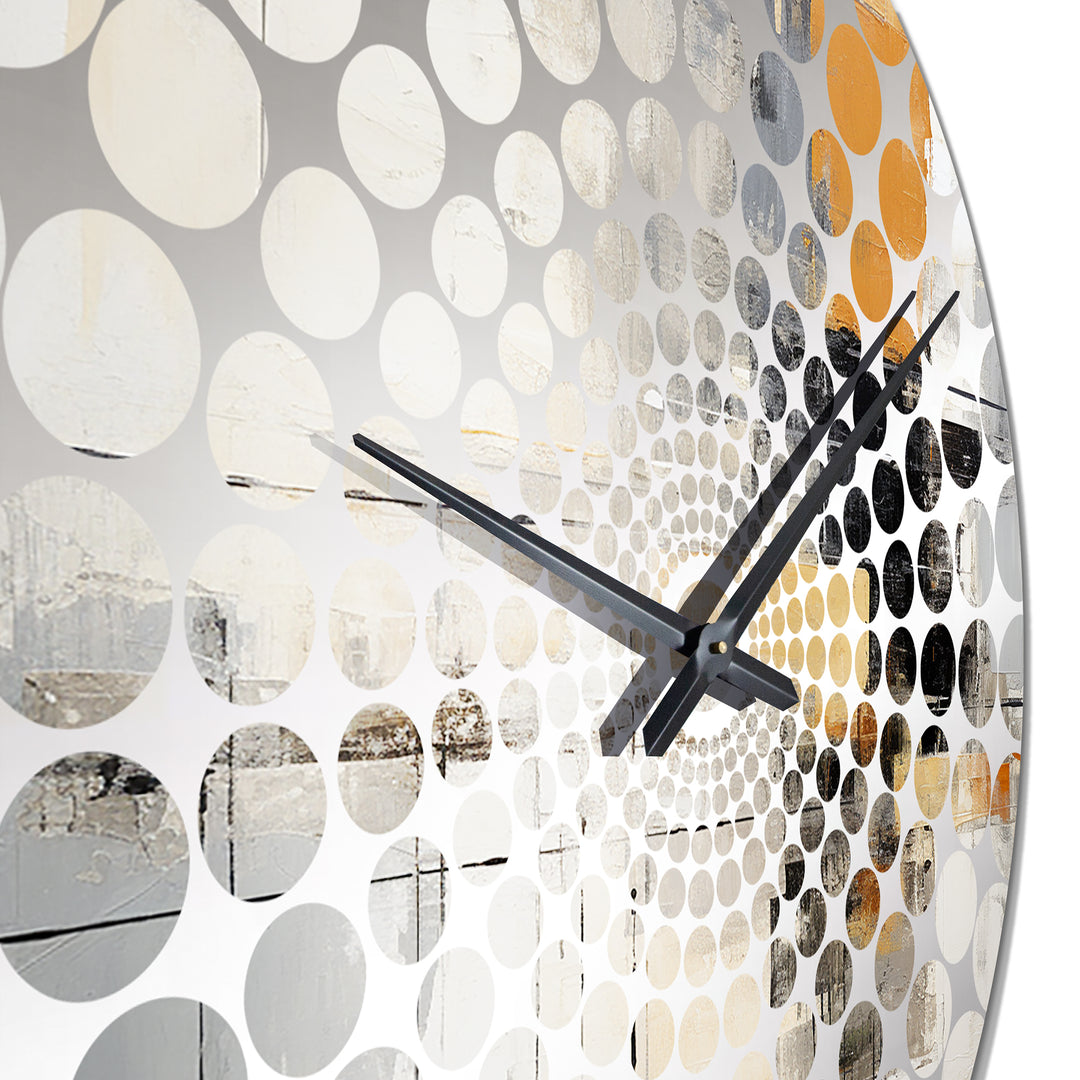 Abstract Beige Grey Road Collage - Abstract Metal Wall Clock