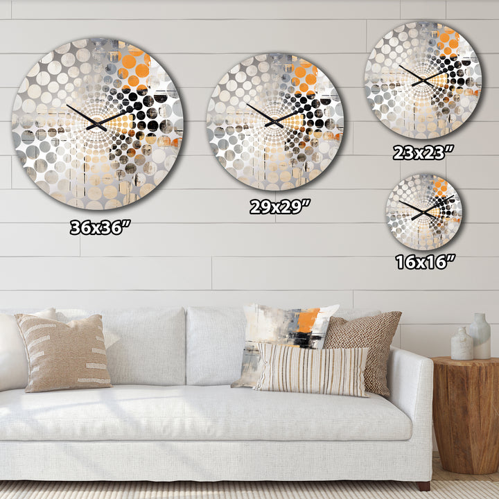 Abstract Beige Grey Road Collage - Abstract Metal Wall Clock