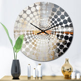 Abstract Beige Grey Road Collage I - Abstract Metal Wall Clock