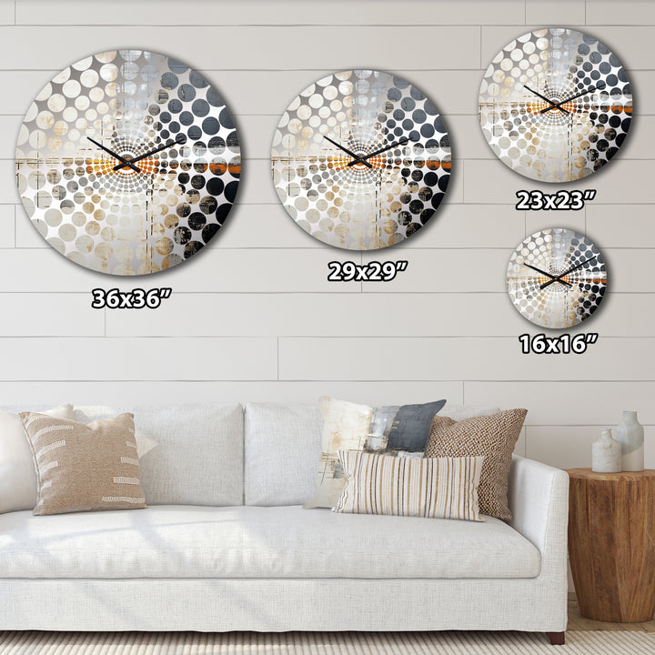 Abstract Beige Grey Road Collage I - Abstract Metal Wall Clock