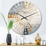 Abstract Beige Gold Road Collage - Abstract Metal Wall Clock