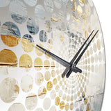 Abstract Beige Gold Road Collage - Abstract Metal Wall Clock