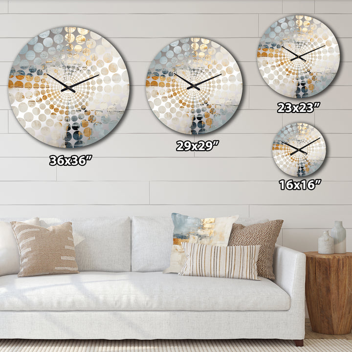 Abstract Beige Gold Road Collage - Abstract Metal Wall Clock