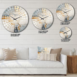 Abstract Beige Gold Road Collage - Abstract Metal Wall Clock