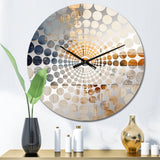 Abstract Beige Gold Road Collage I - Abstract Metal Wall Clock