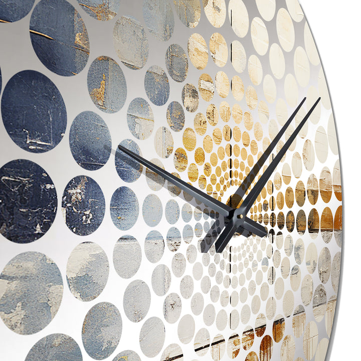 Abstract Beige Gold Road Collage I - Abstract Metal Wall Clock
