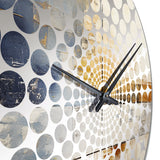 Abstract Beige Gold Road Collage I - Abstract Metal Wall Clock
