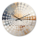 Abstract Beige Gold Road Collage I - Abstract Metal Wall Clock