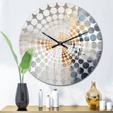 Abstract Beige Gold Road Collage III - Abstract Metal Wall Clock