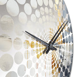 Abstract Beige Gold Road Collage III - Abstract Metal Wall Clock