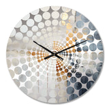 Abstract Beige Gold Road Collage III - Abstract Metal Wall Clock