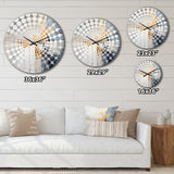 Abstract Beige Gold Road Collage III - Abstract Metal Wall Clock